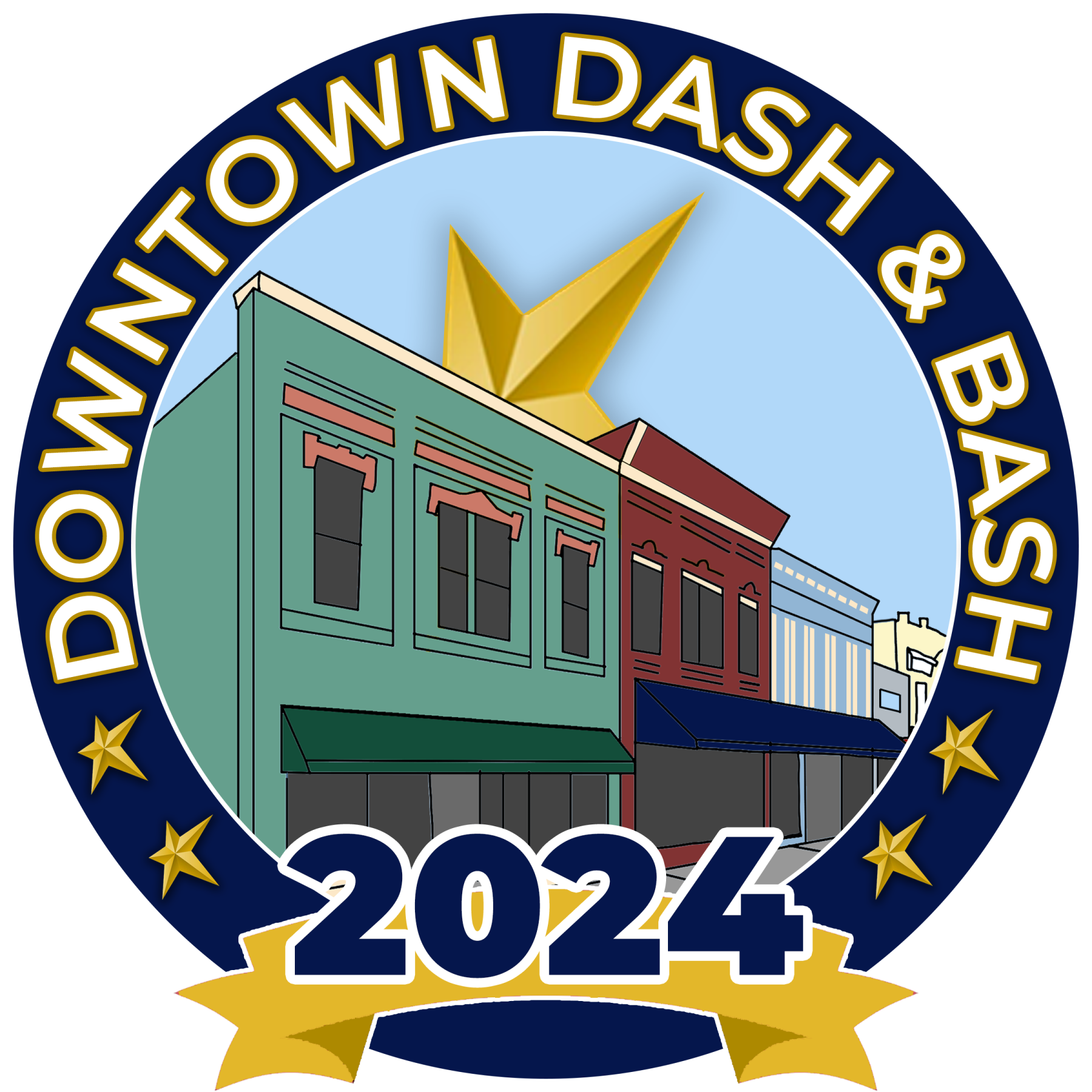 Downtown Dash and Bash 2024 Logo